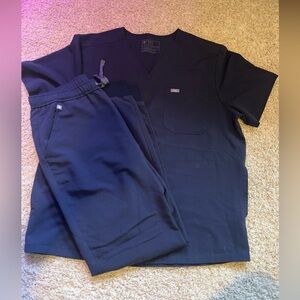 FIGS Navy Scrub Top & Bottoms